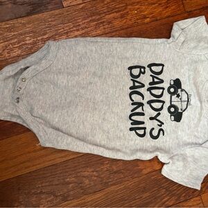 Baby Essentials Gray Onesie with Car Design